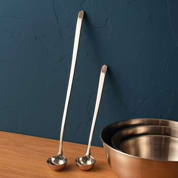 Ouding long handle deep spoon head extended seasoning spoon honey spoon long handle 304 stainless steel spoon hot pot seasoning spoon small size 24 cm