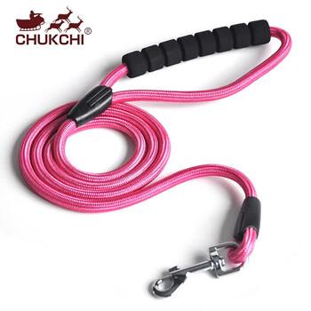 Chukchi (chukchi) sponge handle pet dog leash, dog walking leash, cat walking leash, nylon rope can be used for small dogs and medium-sized dogs, pink size m