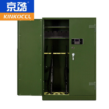 Jingku kinkoccl gun cabinet electronic password lock all-steel double double lock management control storage cabinet equipment cabinet with rollers military green light sniper cabinet jkqg1 can be customized 1560*1000*500