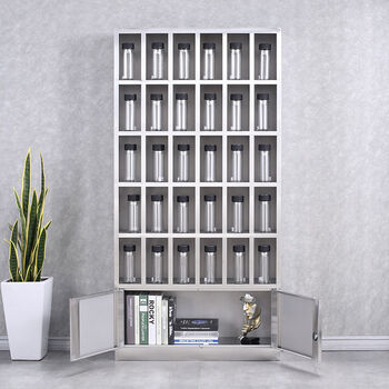 Bangsheng 304 stainless steel water cup cabinet storage rack employee locker water cup storage cabinet factory workshop sanitary cabinet 304 stainless steel cleaning cabinet customized stainless steel 30-grid water cup cabinet 304mm