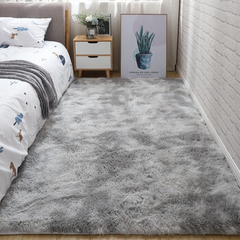 Tsundere bear nordic style carpet bedroom internet celebrity hairy cute girls room bedside blanket cooling room living room can be customized full floor gray white store manager recommends 60*160cm hot sale