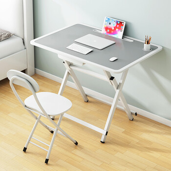 Jungle folding desk study table corner computer table simple table girls bedroom small rental writing table gray single table length 72 width 48 height 73