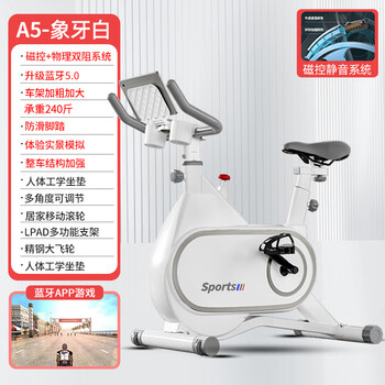 Hanma spinning bike home smart bluetooth app small exercise bike indoor sports fat burning weight loss fitness equipment a5-physical magnetic dual resistance silent-bold and large-white