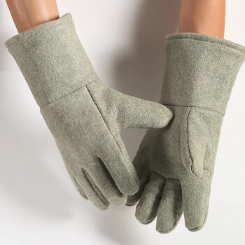 High temperature resistant gloves 1000 degrees 500 degrees industrial wear-resistant anti-scalding thickened heat insulation anti-spark flame retardant anti-scalding gloves dark gray one pair (recommended for use within 400-500 degrees) one size
