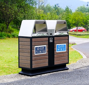 Huili's custom-made outdoor trash can, stainless steel outdoor sanitation sorting fruit peel box, park garden antique community fruit shell box customization 11