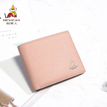 Scarecrow wallet for women 2025 short korean version simple light luxury first layer cowhide small wallet birthday gift for girlfriend and wife