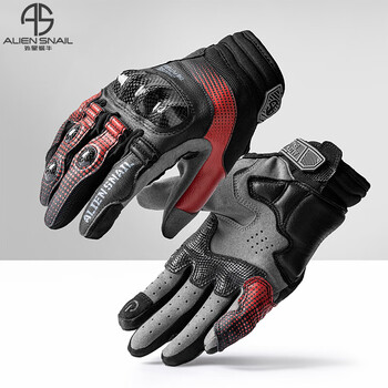 Alien snail women's t3 gloves carbon fiber anti-fall women's four seasons breathable motorcycle racing motorcycle riding equipment t3 red s