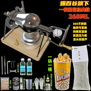 304 stainless steel household mini popcorn machine grain amplifier popcorn machine small household 280ml get rich overnight*2 oil family model