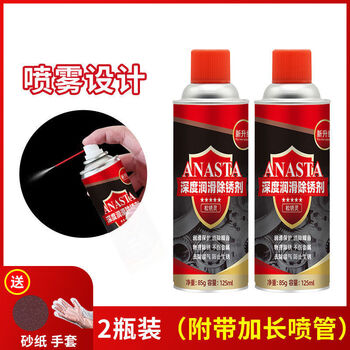 Screw loosening agent, rust remover, metal strong anti-rust lubricant, door lock hinge, chain gear rust removal lubricant, screw loosening agent, 100ml rust removing lubricant, 2 bottles