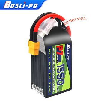 Bosli-po 6s1550mah battery pack 22.2v/1550mah 150c xt60 interface can be used for 5-inch fpv through inorganic