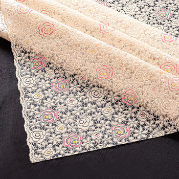 Pvc tablecloth waterproof, anti-scald and anti-oil, no-wash dining table mat, rectangular plastic rubber coffee table mat, living room tablecloth, household rose flower-rice noodle 80x138cm (tablecloth size)