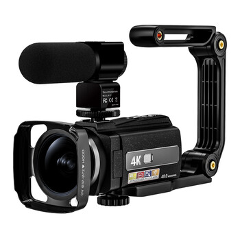 Songdian songdian 4k hd camera video recorder handheld dv wifi transmission infrared night vision 254k standard + wide-angle lens + microphone 128g memory