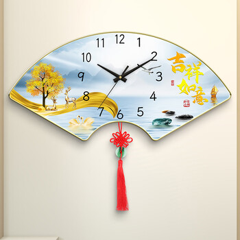 Dilan living room wall clock new restaurant wall clock no punch perpetual calendar home clock chinese style silent quartz clock jixiang sxa large size 60*30cm