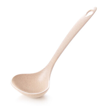 Jingling wheat straw large spoon household kitchen spoon long handle porridge spoon porridge spoon plastic soup spoon anti-fall and high temperature resistant