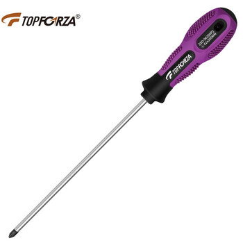 Topforza screwdriver cross driver with strong magnetic screwdriver rubber handle high torque chrome vanadium steel #2x6.0x200mm 3sd-06200p2