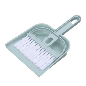 Desktop mini broom keyboard cleaning brush small broom set with dustpan debris brush nordic blue
