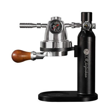 Lvrong pneumatic coffee machine set for home use small portable outdoor manual espresso pump automatic espresso machine gas bottle adaptable to model a hardcover black advanced version (including main