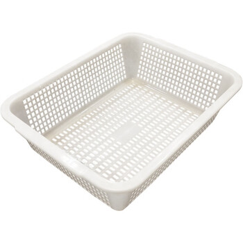 Enshousu plastic frame rectangular sieve supermarket snack hollow storage basket drain basket fruit shop vegetable basket white plastic frame 2 pack <length 40 width 30 height 11>