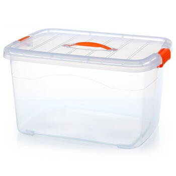 Hinata snack storage box transparent storage box organizing box plastic box covered portable storage box book box transparent large size length 39 width 27 height 21