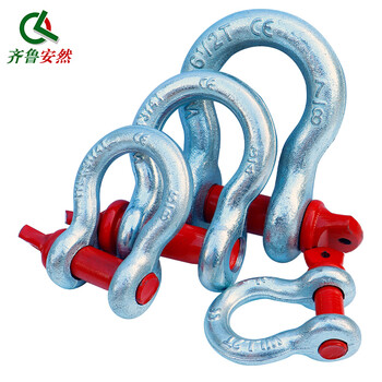 Qilu anran shackle bow lifting tool lock buckle fixed snap ring galvanized bow buckle lifting ring 2 tons