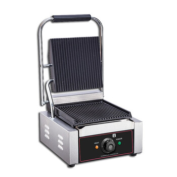 Hotkitch commercial roast duck sausage machine single pressure plate electric griddle striped steak machine full pit sandwich grill machine panini machine fried squid fried steak toast equipment single pressure plate griddle