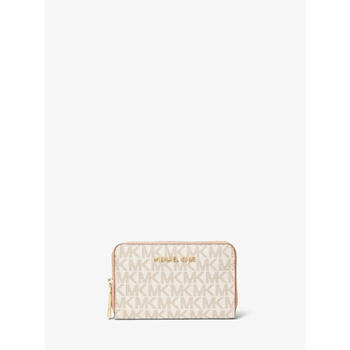 Michael kors luxury fashion brand michael kors mk hand card bag fashionable printed wallet mobile phone bag 32h9gj6d0b vanilla/soft pink ns