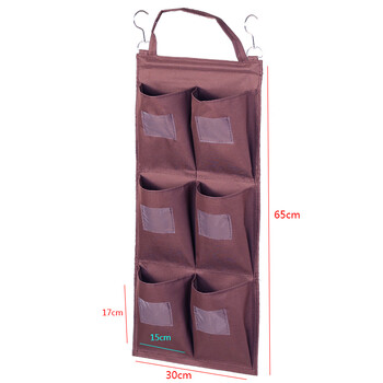 Ouoety hotel guest room work cart rag bag hanging bag cleaning cart linen cart tool classification towel storage classification five colors 6 vertical ports (double hook + handle) with steel pipe