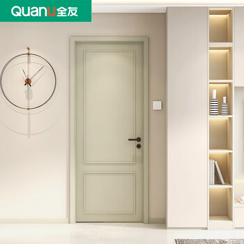 Quanyou whole house customized wooden door bedroom door room soundproofing flat door simple home bathroom paint interior door 2199/昘 (contact customer service for specific plans)