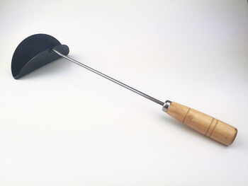 Pupan household type hubei yichang making radish dumpling spoon tool hand-forged black iron frying spoon v mouth 13cm diameter