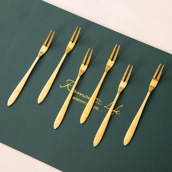 Zhengye light luxury fruit fork 304 stainless steel fork spoon coffee spoon fruit pick fruit fork set 304 fruit fork 6 pack