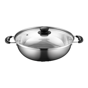 Midea induction cooker with pot and pan set. induction cooker can be used with open flame. optional single piece. stainless steel soup pot. single piece.
