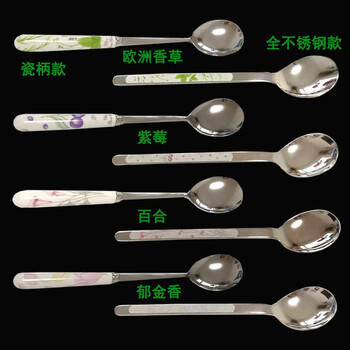 Corelle american corning tableware accessories stainless steel porcelain handle spoon rice spoon lily european vanilla tulip purple berry european vanilla porcelain handle spoon 1