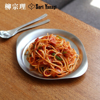 Soriyanagi japan imported 18-8/304 stainless steel home cooking western plate tray fruit plate dessert plate western plate 18cm