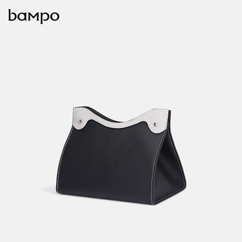 Banpo decoration family (bampo) banpo first-layer cowhide tissue box texture light luxury counter same style genuine leather cosmetic bag storage box black 930