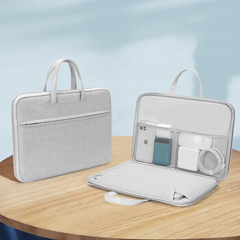 Yituyike 2025 new laptop bag laptop bag suitable for apple lenovo huawei dell document storage bag gray 14.1-15.4 inches
