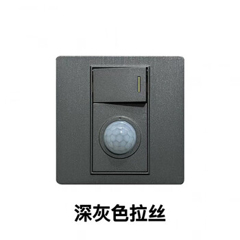 Type 86 one-open dual-control plus human body sensor switch corridor 220v intelligent led delay panel dark gray