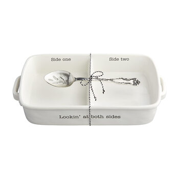 Mud pie white circa side baker set 2.5 x 8 x 14 inches plate