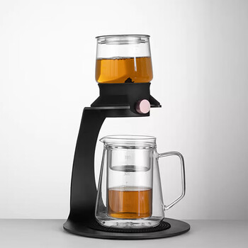 Diguo/zhengdian xiaoke coffee pot home automatic tea set creative lazy tea maker tea water separation teapot japanese style simple black 380ml