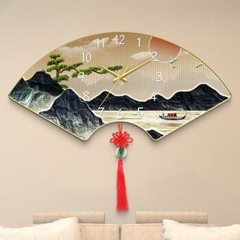 Dilan living room wall clock new restaurant wall clock no punch perpetual calendar home clock chinese style silent quartz clock qingsong sxa medium size 40*20cm