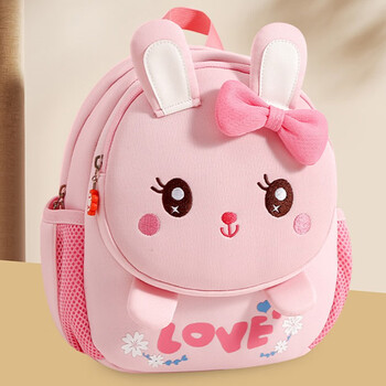 Racon kindergarten school bag 3-6 years old boys and girls travel backpack extra class baby light anti-lost backpack pink rabbit large size recommended height 80-100cm