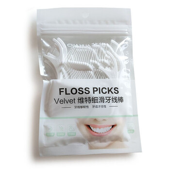 Camellia (chahua) camellia dental floss sticks family size portable thin carry-on box small tooth picking disposable toothpicks floss between teeth 100 pieces bag