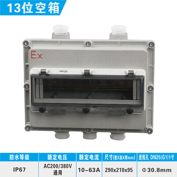 Explosion-proof switch three-phase air switch leakage protection circuit breaker cast aluminum explosion-proof waterproof dust-proof box explosion-proof distribution box 3p 13p empty box