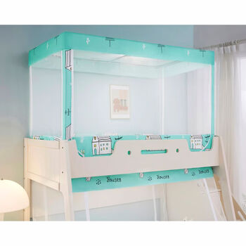 Fulizi class a double bed mosquito net high and low double-layer upper bunk and lower bunk children's ladder bookshelf household fully telescopic bracket 1.2 meters upper bunk three doors high telescopic length 1.9 meters happy childhood shipped from jingdong guangzhou warehouse