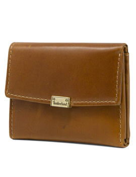 Timberland timberland women's leather rfid small index snap wallet wallet cognac (buff) one size