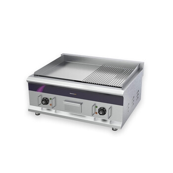 Topkitch electric griddle commercial half-flat half-pit double-sided grilled squid fried rice fried steak teppanyaki iron plate commercial equipment eg-922