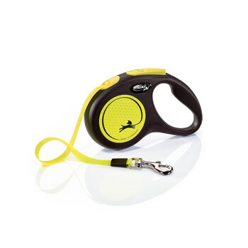 Flexi automatic retractable dog leash, 4.8m nylon rope, suitable for small dogs, one-hand brake, reflective design