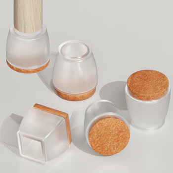 Household chair foot cover protective cover table and chair stool leg foot pad non-slip foot pad dining table and chair foot pad round transparent 24 pack