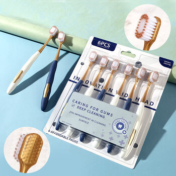 Leeuwenhoek supermarket's same wide-head dense silk soft high-end toothbrush for adults with soft bristles and high density for household deep cleaning of the oral cavity, 12 soft bristles, 2 boxes in total