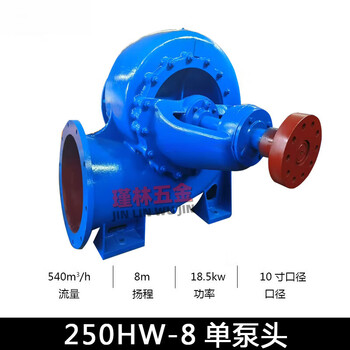 Zhaoyang diesel engine large flow hw volute mixed flow pump agricultural irrigation drainage and flood prevention pump truck 10.8 inch drainage pump 250hw-8 single pump head