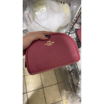 Coach travel north america purchasing agency coach/coach women's zip double zipper wrist bag coin purse 1 rose pink